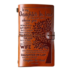 Daughter-in-Law Gift Leather Journal – Refillable Notebook with Message (140 Pages)